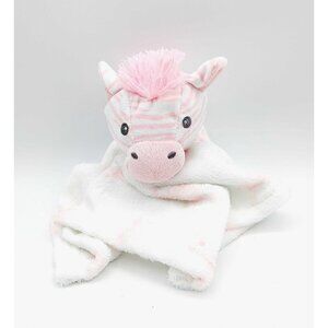 Lila & Jack Baby Lovey Zebra Stuffed Animal Toy Security Blanket Plush Pink